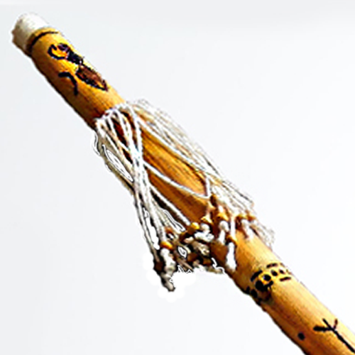 Hochet RainStick Chaman en Bambou, Faite à la Main avec des Runes Norreniche Loki