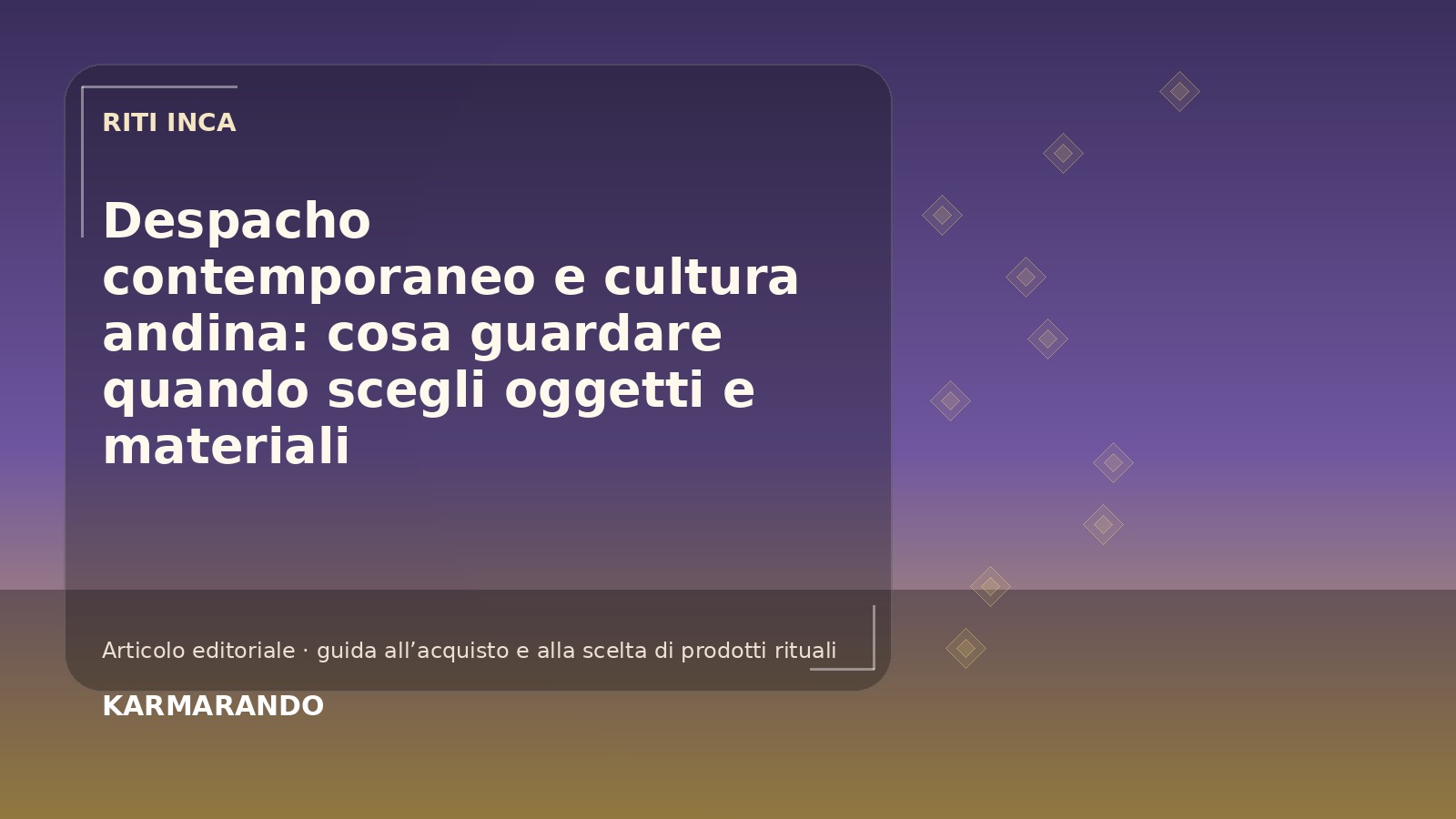 Despacho contemporaneo e cultura andina: cosa regarder des films quando scegli oggetti e materiali