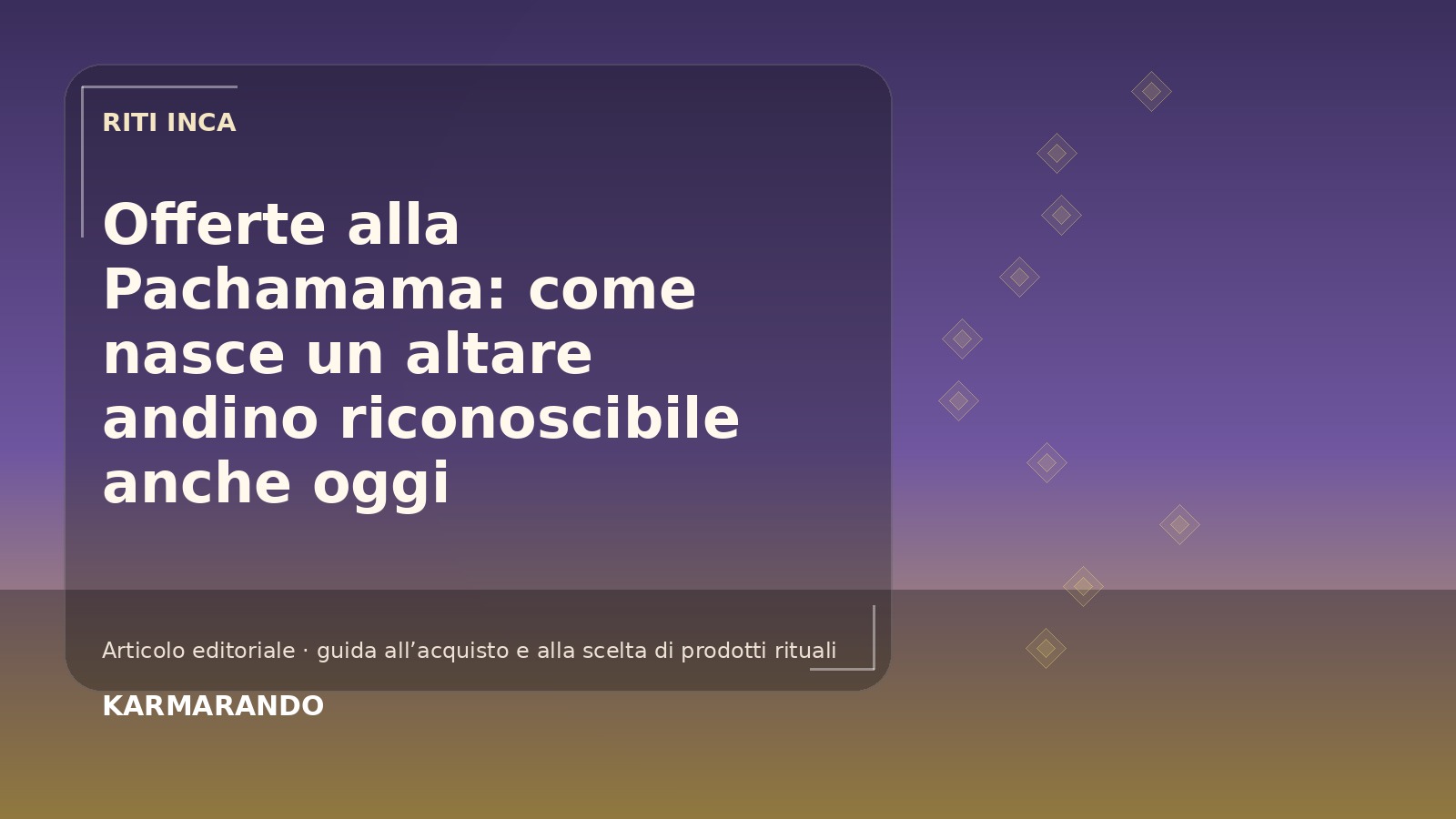 Offerte alla Pachamama: venez nasce de l'onu altare andino riconoscibile anche oggi